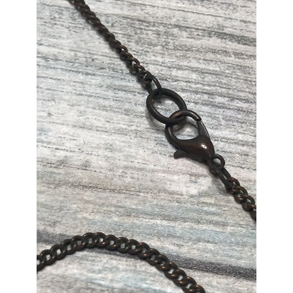 Copper Sunburst Banded‎ Agate Stone Necklace 18